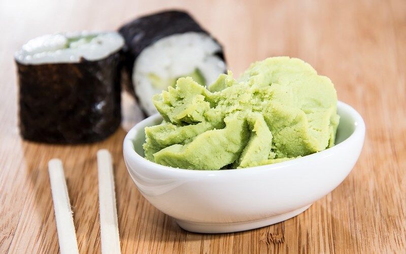 Bubuk Wasabi Murni dengan Masa Pelayaran 24 Bulan 80-100 Mesh Tidak Ada Bahan Alergen untuk Sushi dan Sashimi