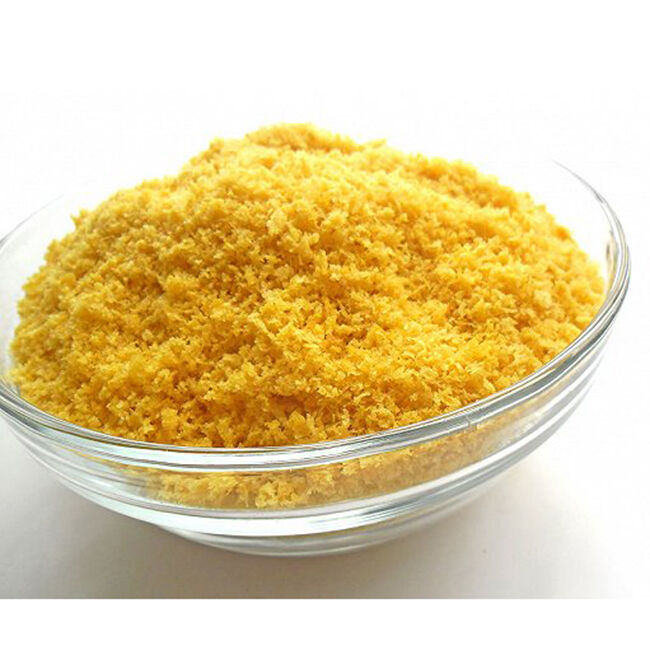 Rumput roti Panko 2-12mm Granular dengan tekstur renyah dan warna oranye untuk makanan goreng